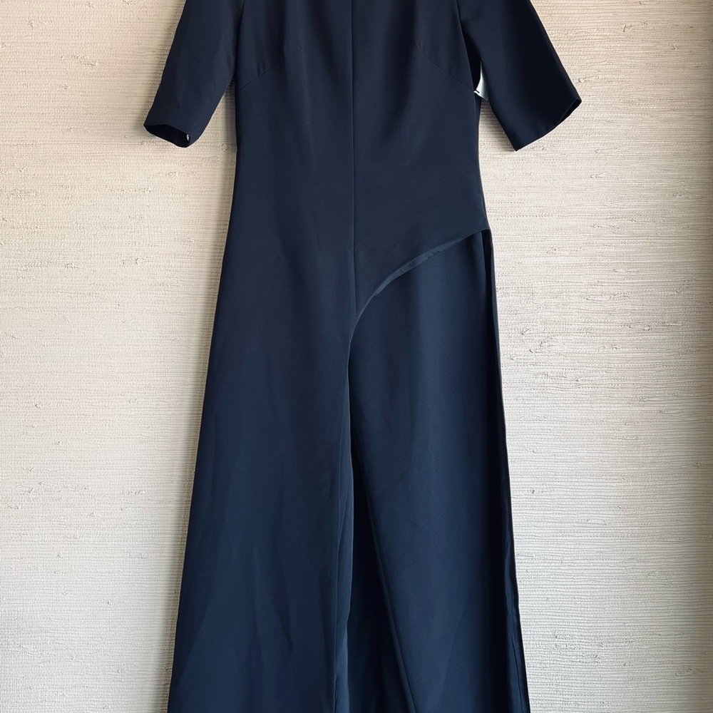 NEW! Kay Unger Davina in Black Stretch Crepe Walk Through Jumpsuit - Picture 3 of 8